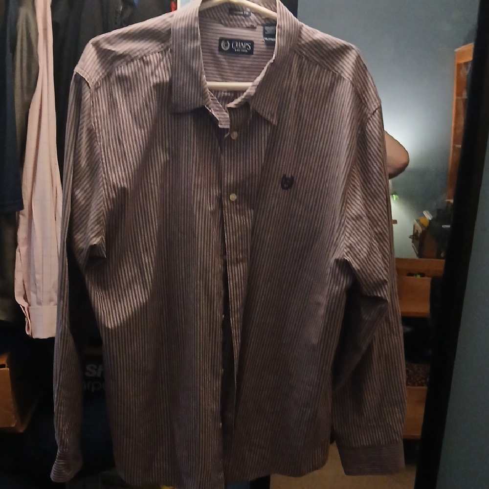 Chaps Men's Black Striped Shirt